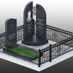 Памятник из белого гранита с цоколем — фото 1