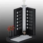 Мемориальный комплекс с крестом из чёрного гранита — фото 1