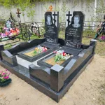 Установка двух памятников с облицовкой плиткой — фото 3