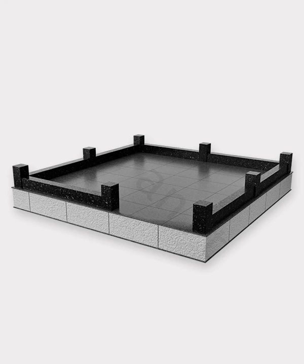 Установка гранитного цоколя с оградой